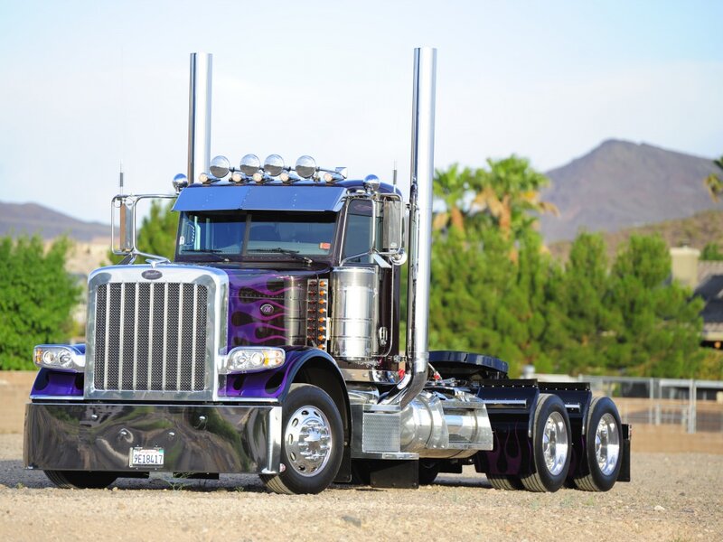 Purple Semi-truck — Calm, Afternoon