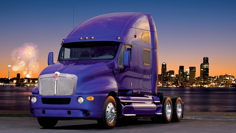 Purple Semi-truck — Dramatic