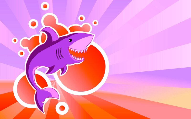 Purple Shark Cartoon — Playful, Vector Art