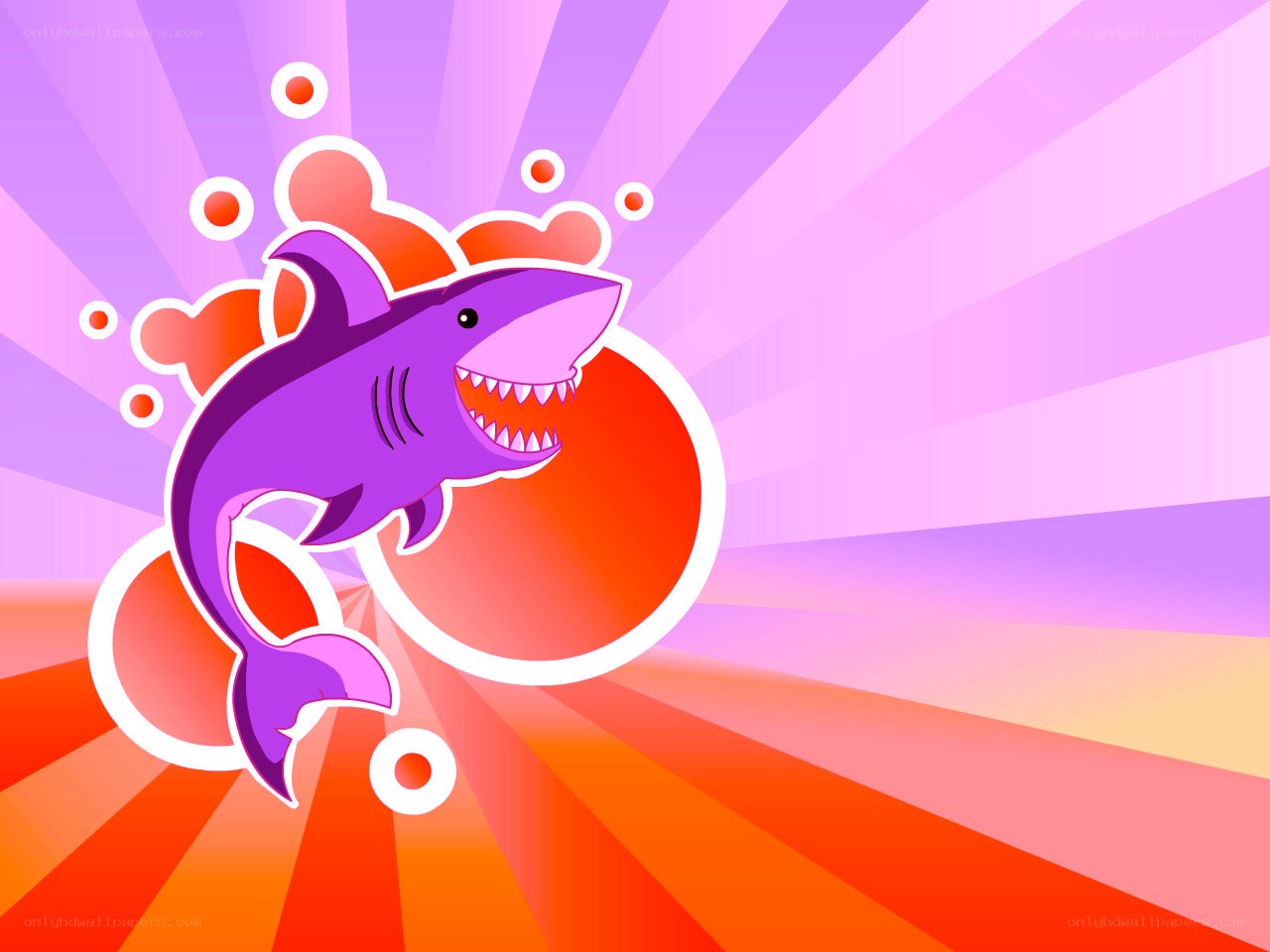 purple shark cartoon
