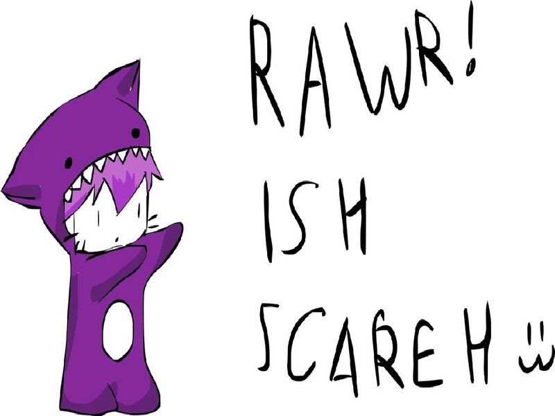 Purple Shark-costumed Character
