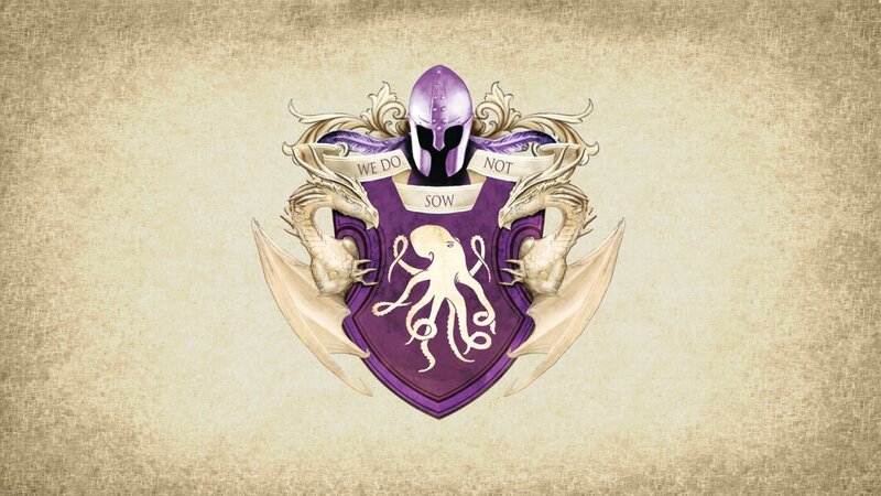 Purple Shield with Octopus — Dramatic