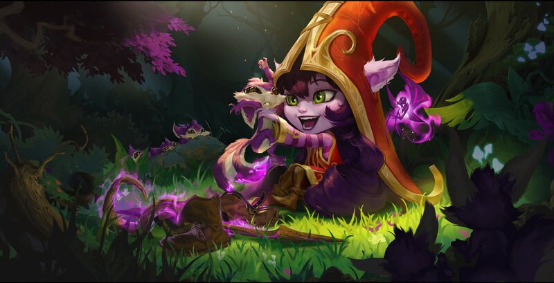 Purple-skinned Character with Fox