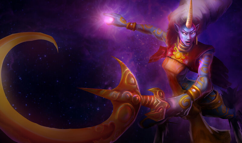 Purple-skinned Character with Horn
