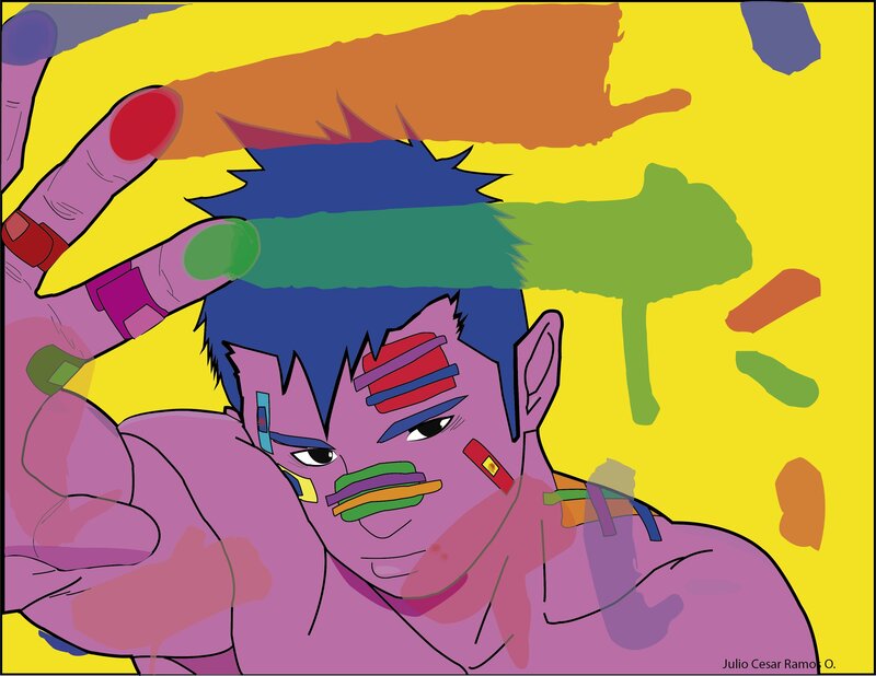 Purple-skinned Character — Yellow