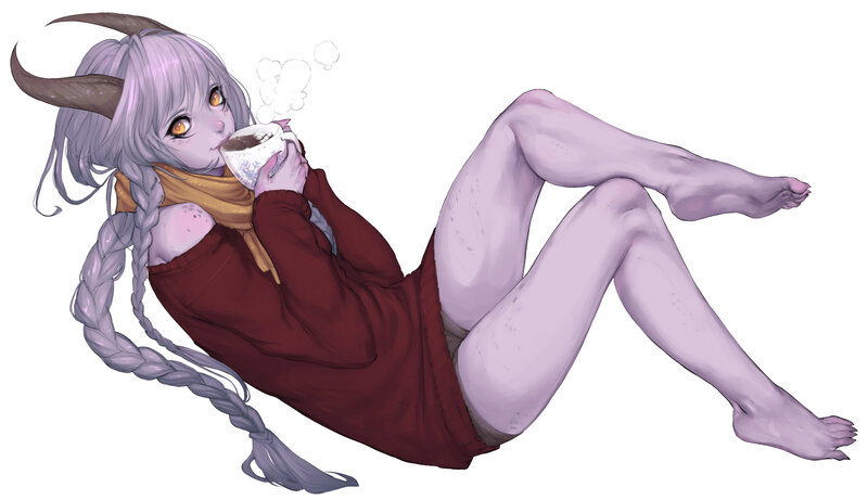 Purple-skinned Demon Girl