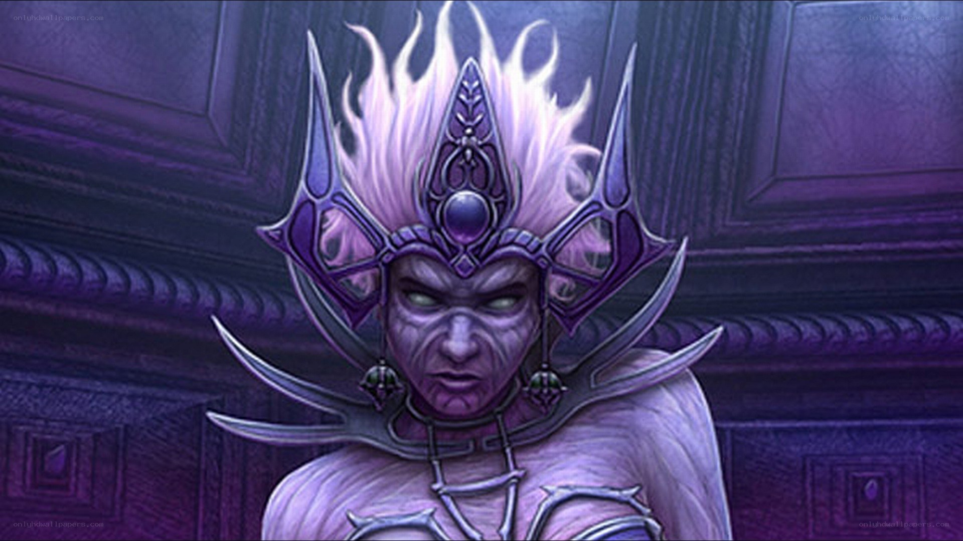 purple-skinned fantasy character