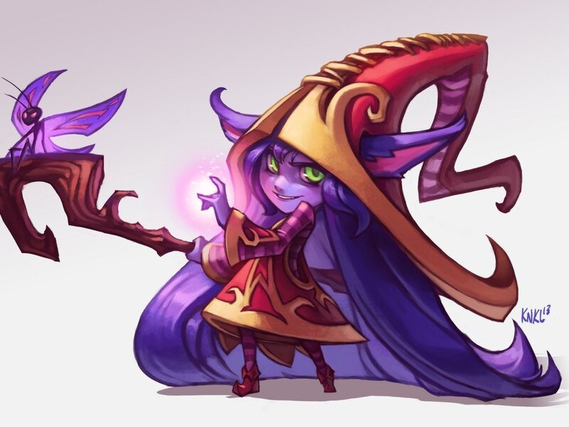 Purple-skinned Mage Character