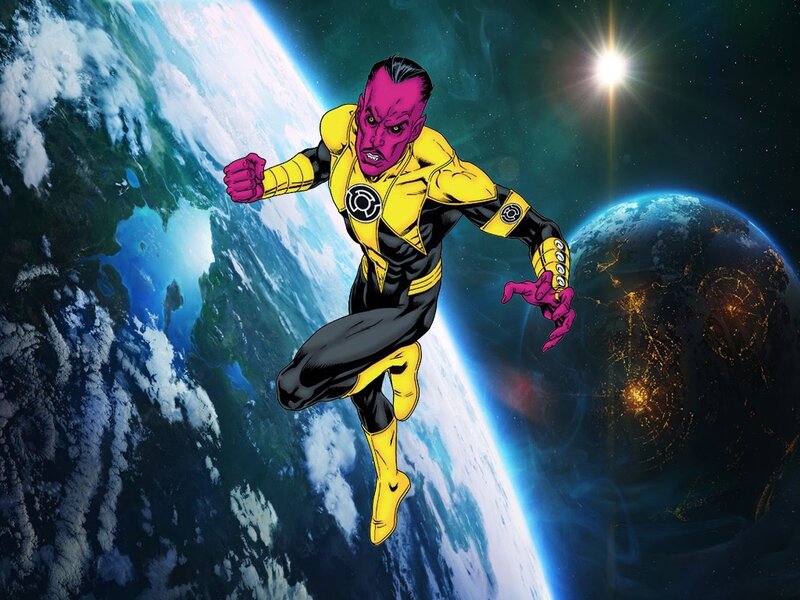 Purple-skinned Superhero