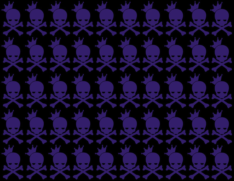 purple skull and crossbones pattern