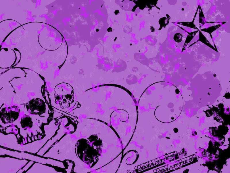 purple skull and star design
