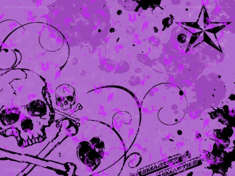 purple skull and star design