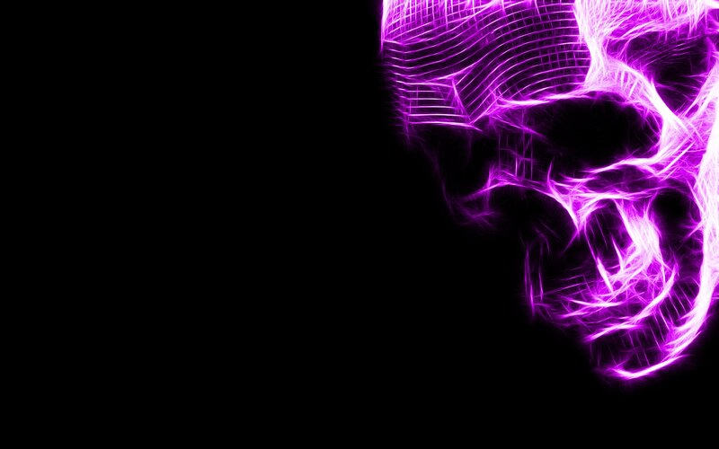 purple skull fractal art