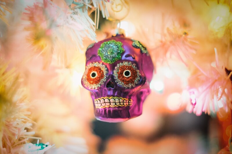 Purple Skull Ornament