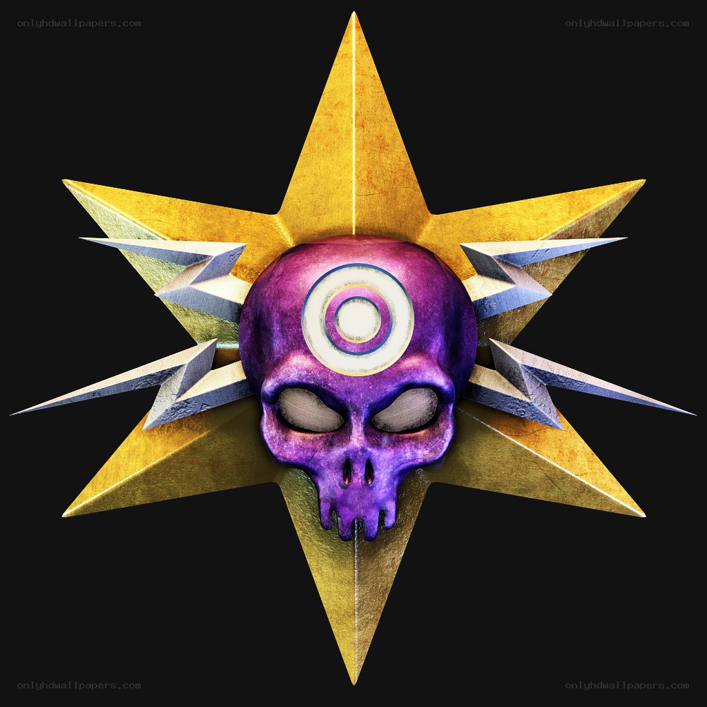 purple skull star emblem