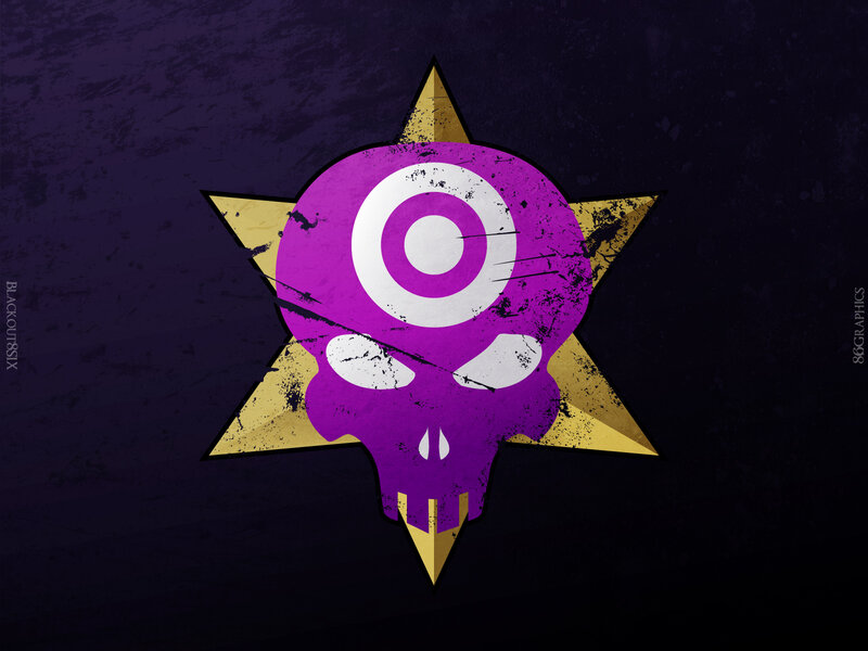 Purple skull star logo