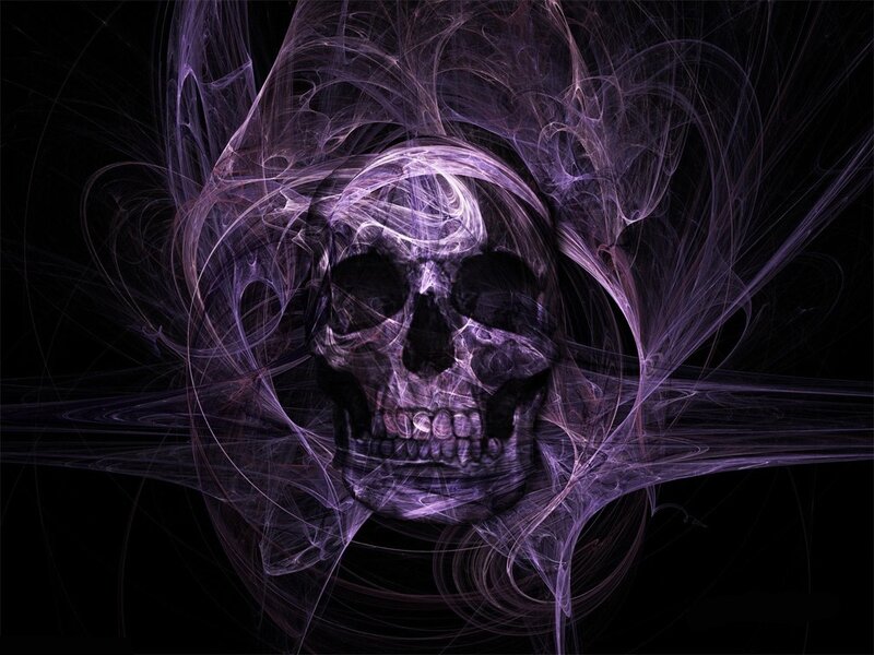 purple skull with fractal energy
