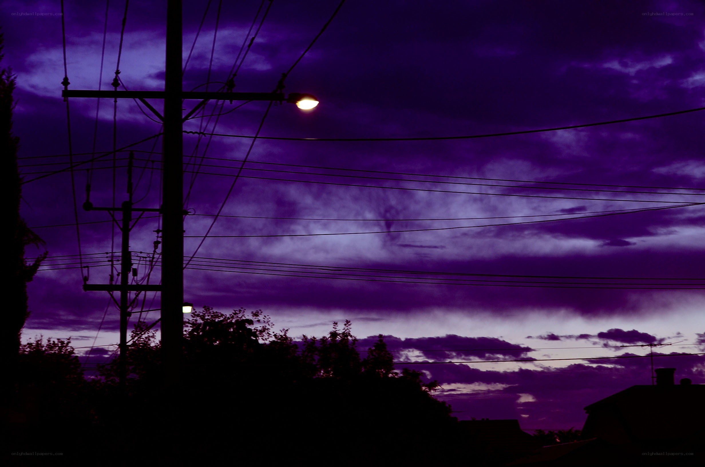 Purple sky at dusk