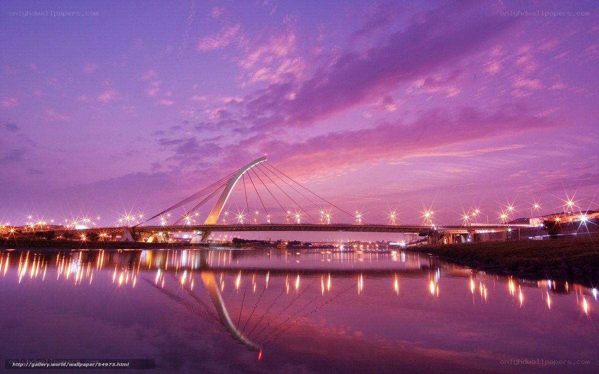Purple Sky Bridge at Dusk