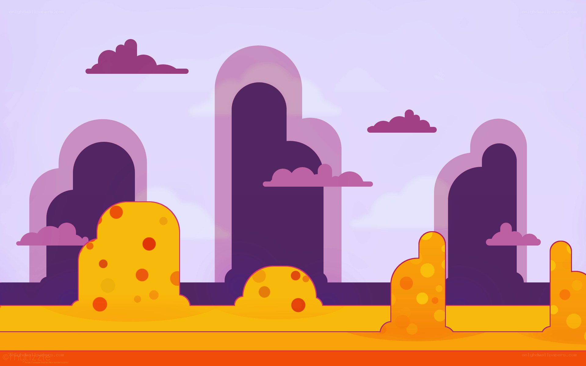 purple sky landscape