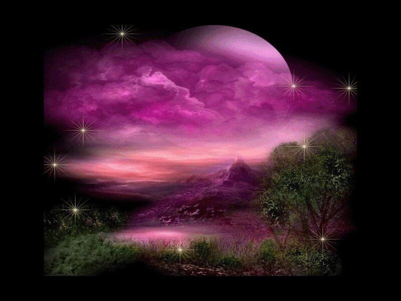 Purple Sky Landscape — Dreamy