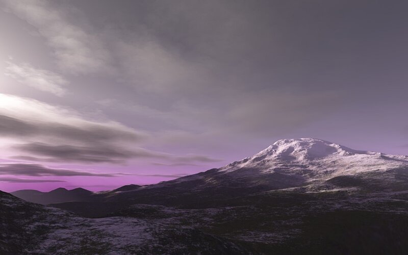 purple sky mountain landscape