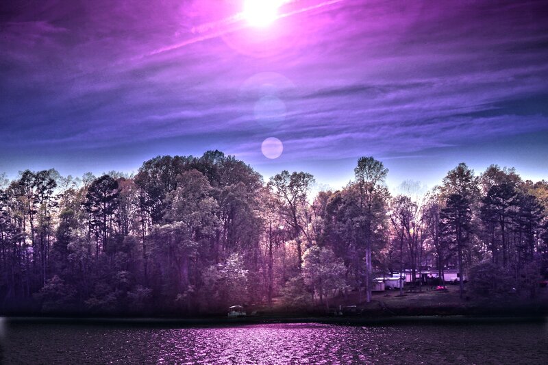 Purple Sky over Lake — Dramatic