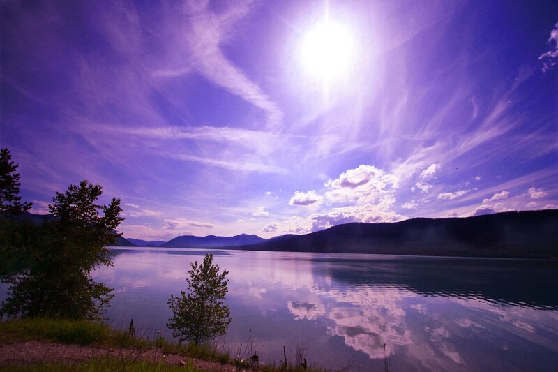 Purple Sky over Lake — Serene