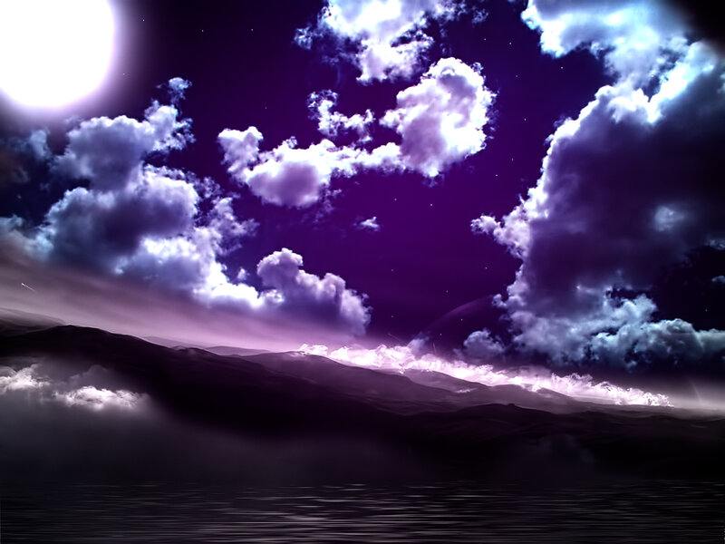 Purple Sky over Mountains — Dramatic