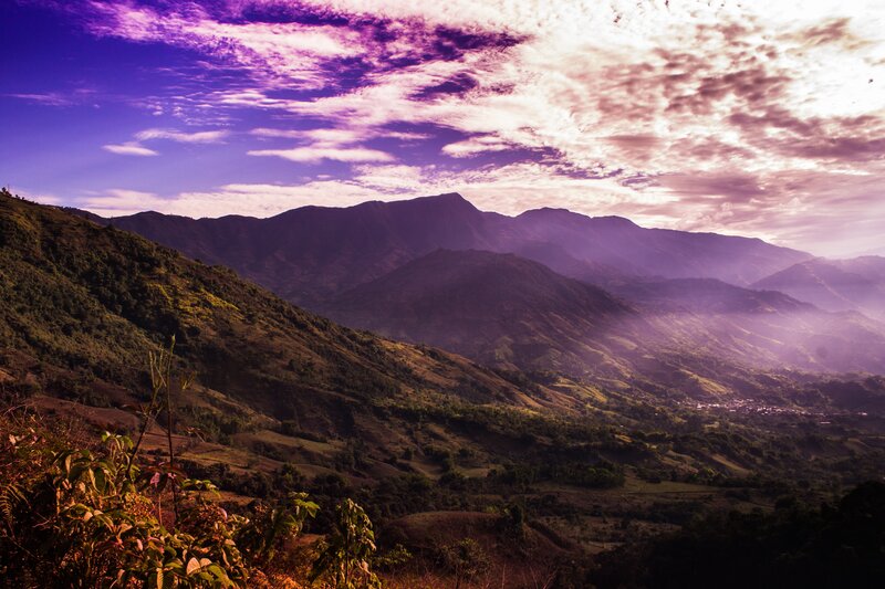 Purple Sky Over Mountains