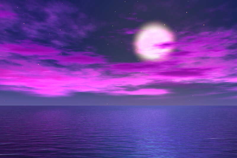 Purple Sky over Ocean — Serene