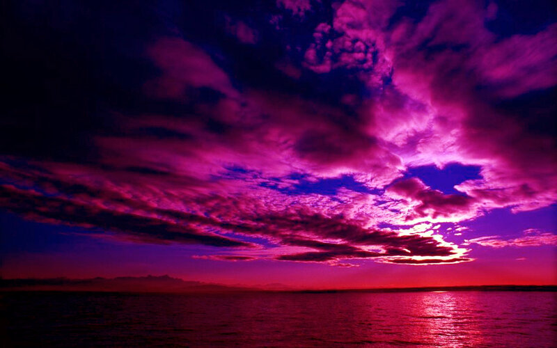 Purple Sky over Ocean