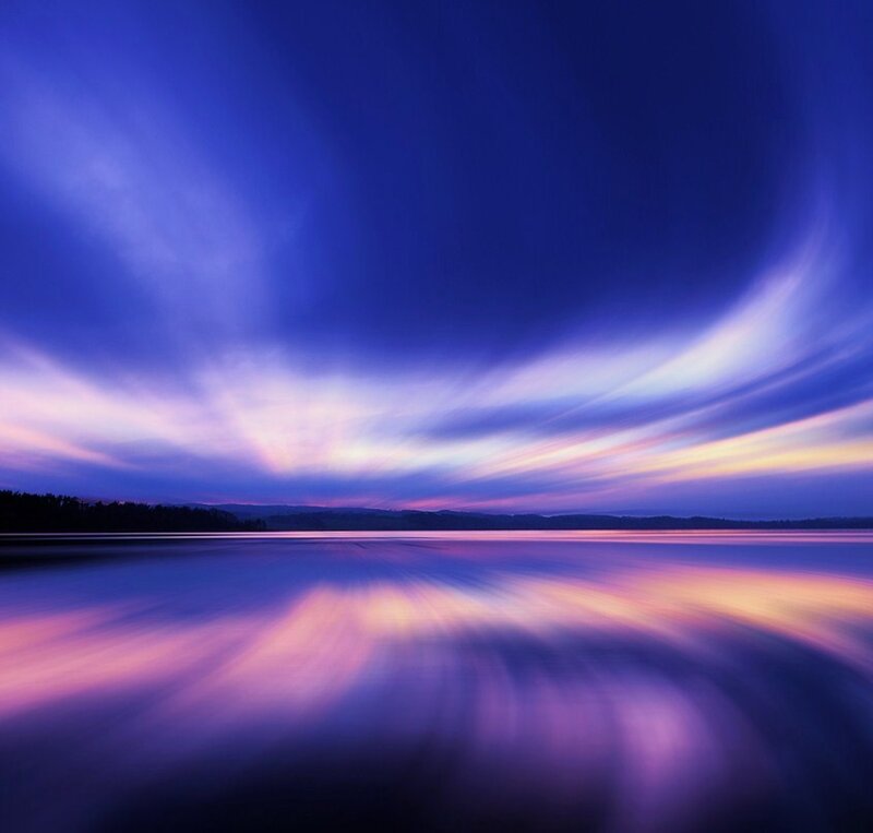 Purple Sky over Water — Blue