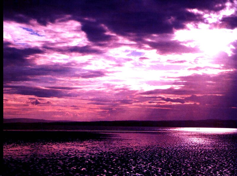 Purple Sky over Water — Dramatic, Sunset, Photograph, Clouds