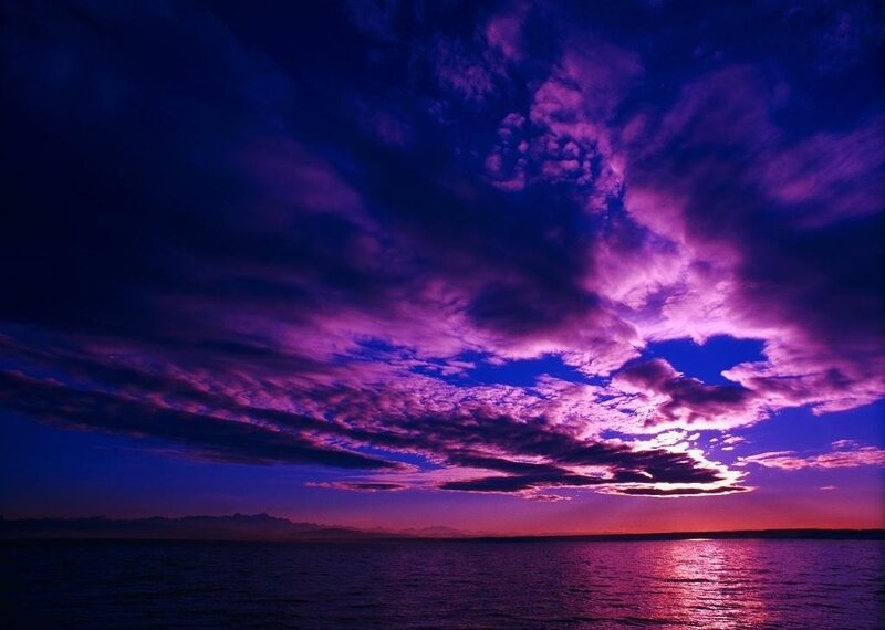 Purple Sky over Water — Dramatic