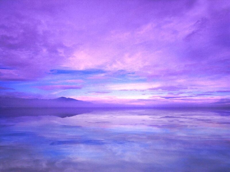 Purple Sky over Water — Serene, Sunset