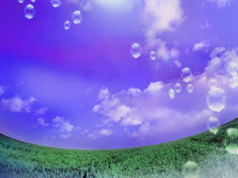 Purple sky with bubbles