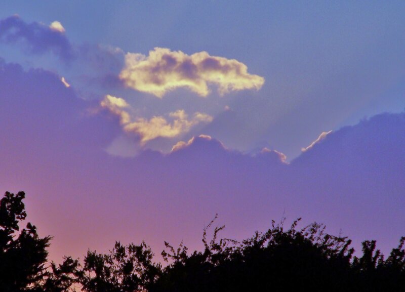 purple sky with clouds
