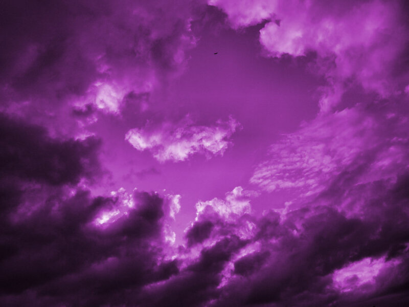 Purple Sky with Clouds — Dramatic, Sunset, Photograph