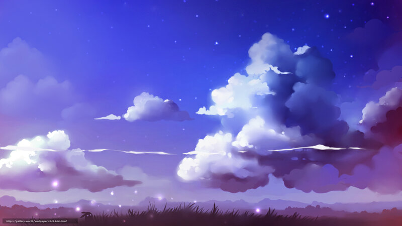 Purple sky with clouds