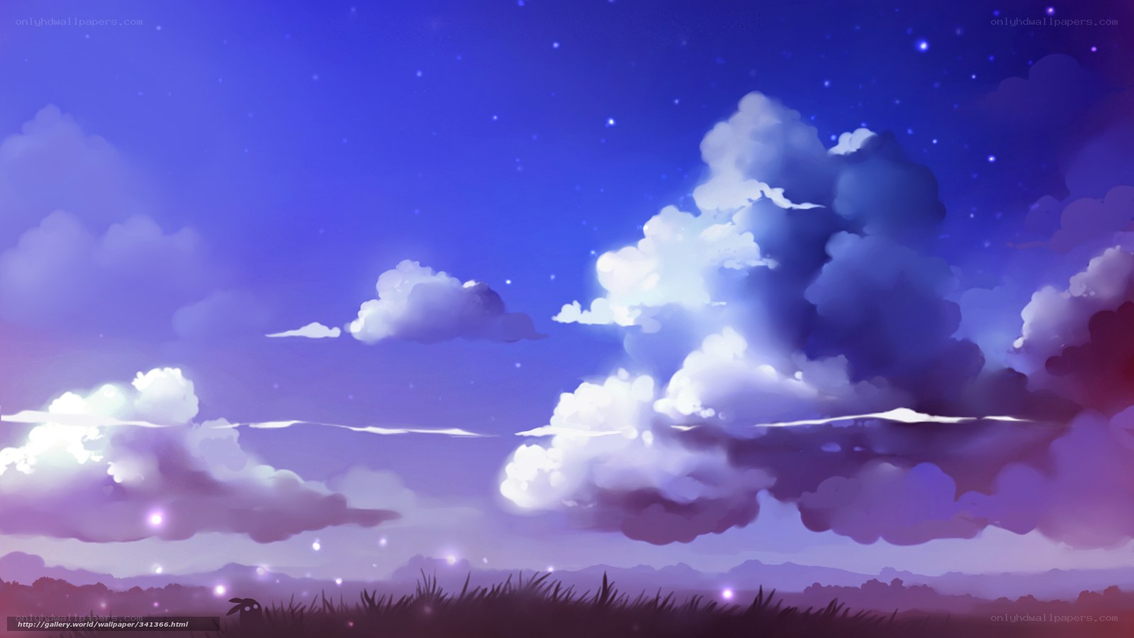 Purple sky with clouds