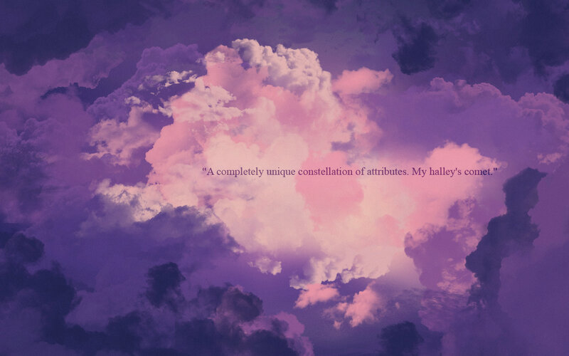 purple sky with quote