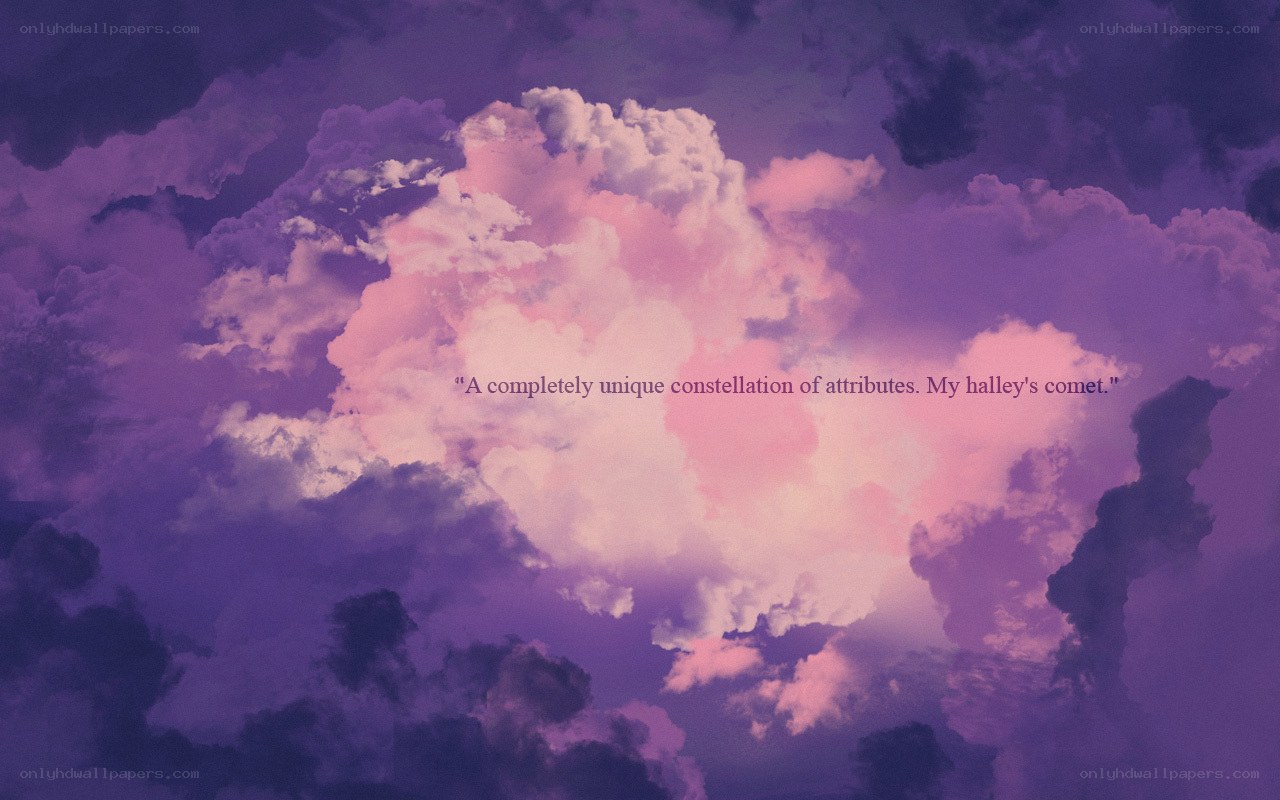 purple sky with quote