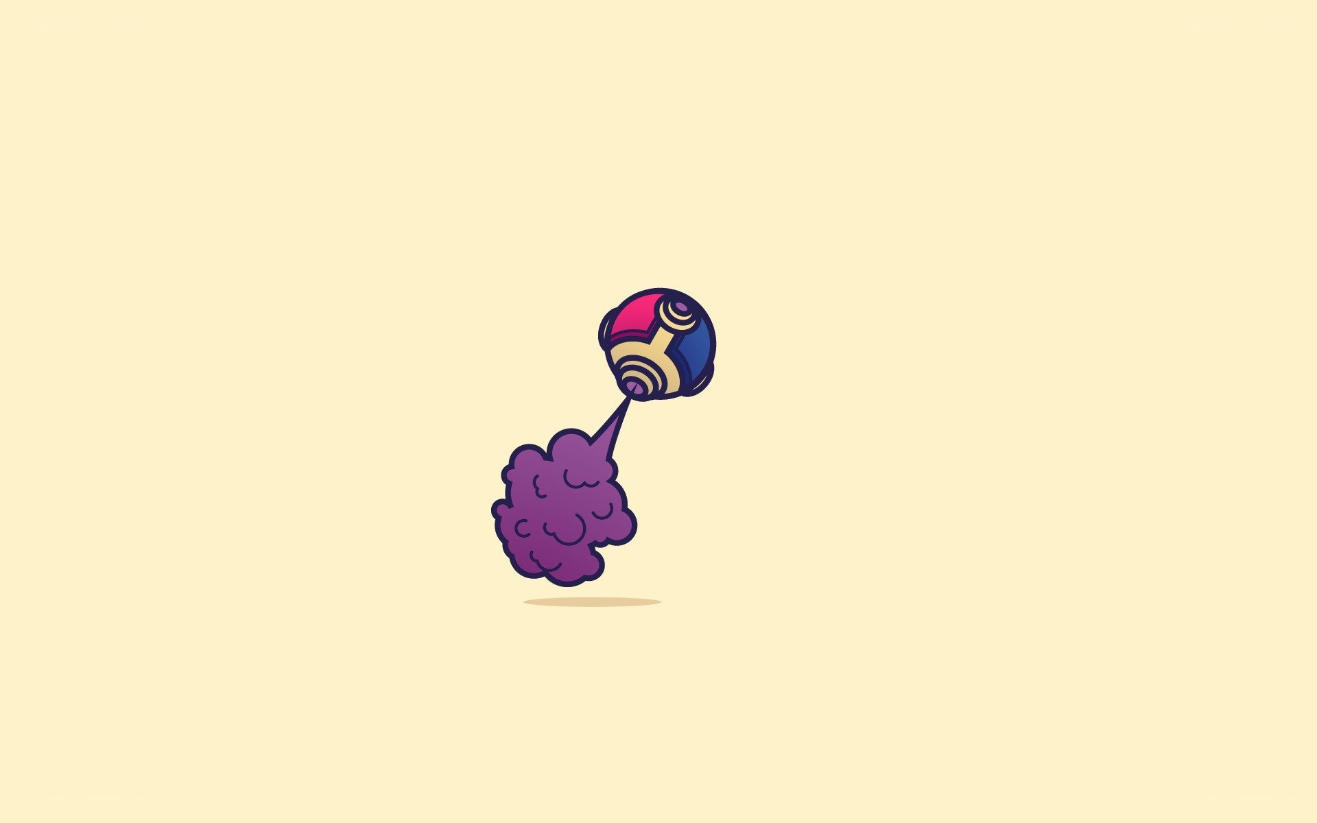 purple smoke and ball