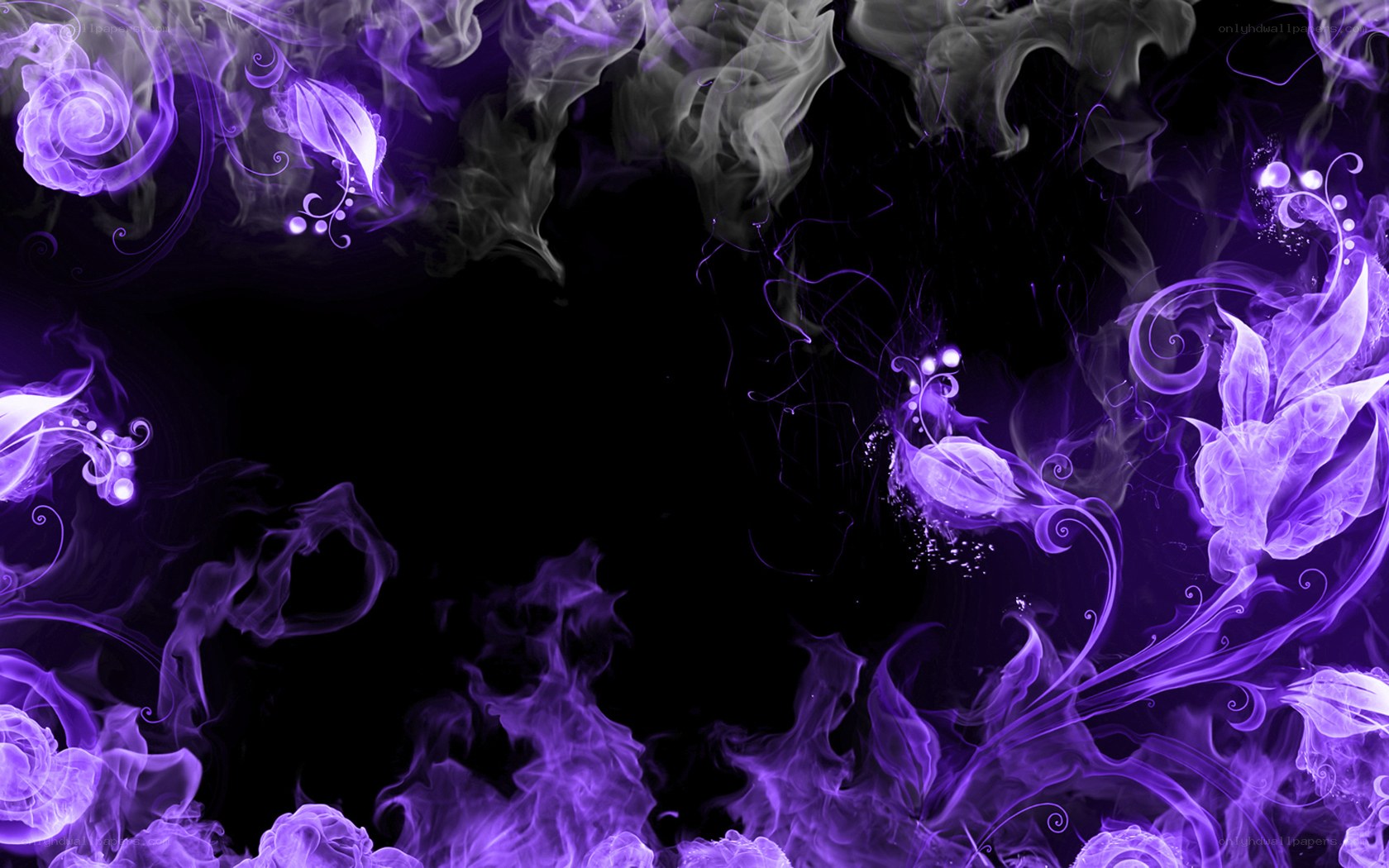 purple smoke floral design