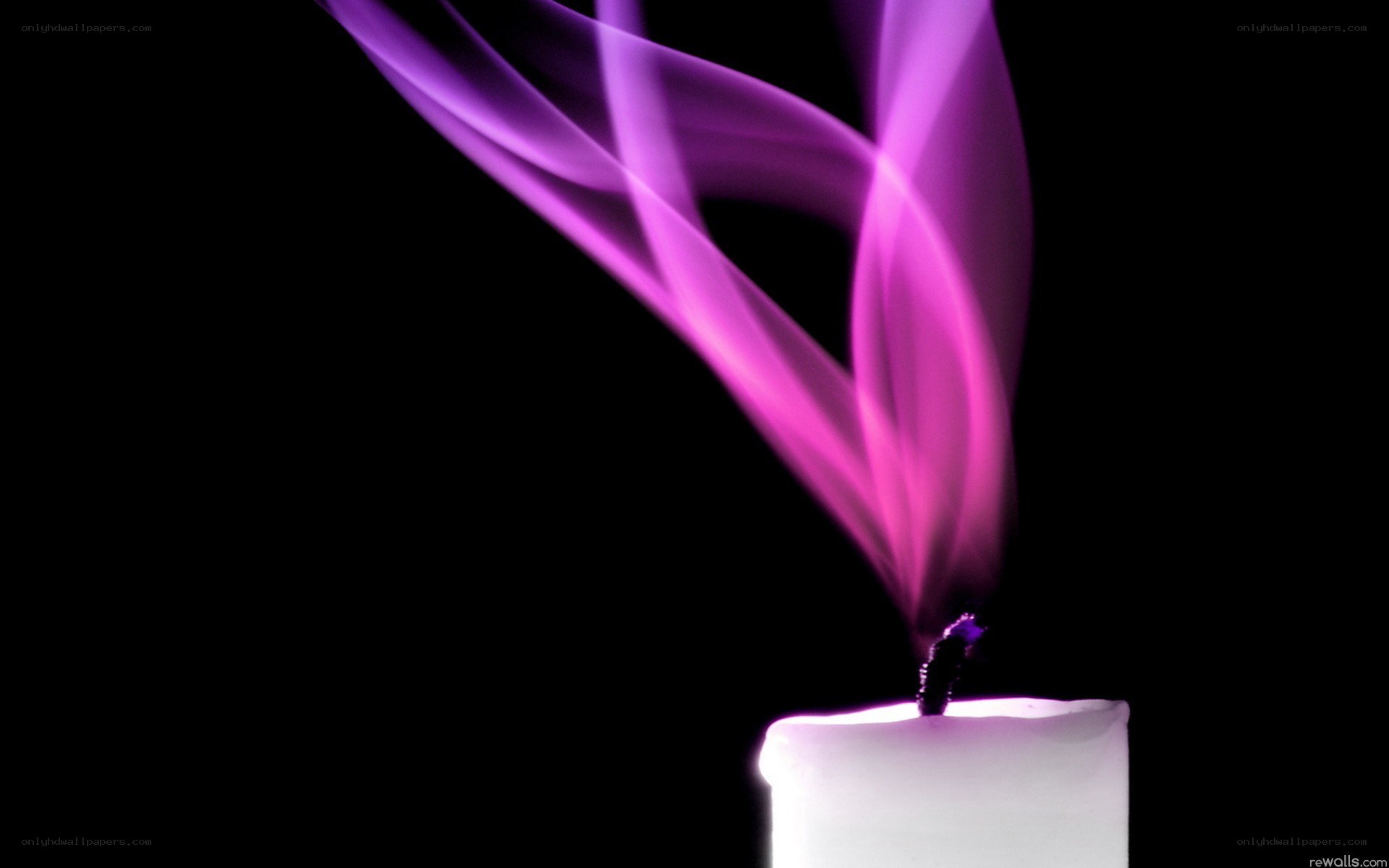 purple smoke from candle