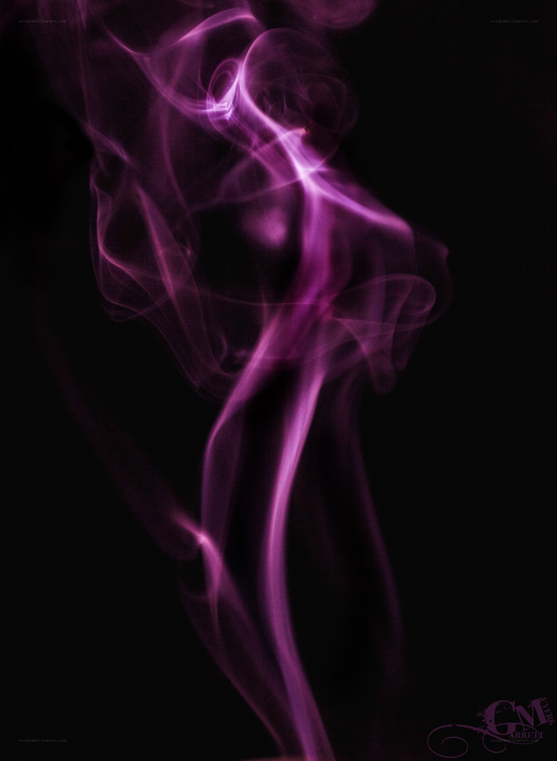 Purple smoke swirls