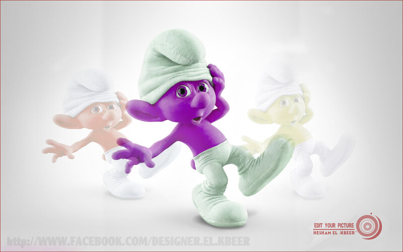Purple Smurf Character