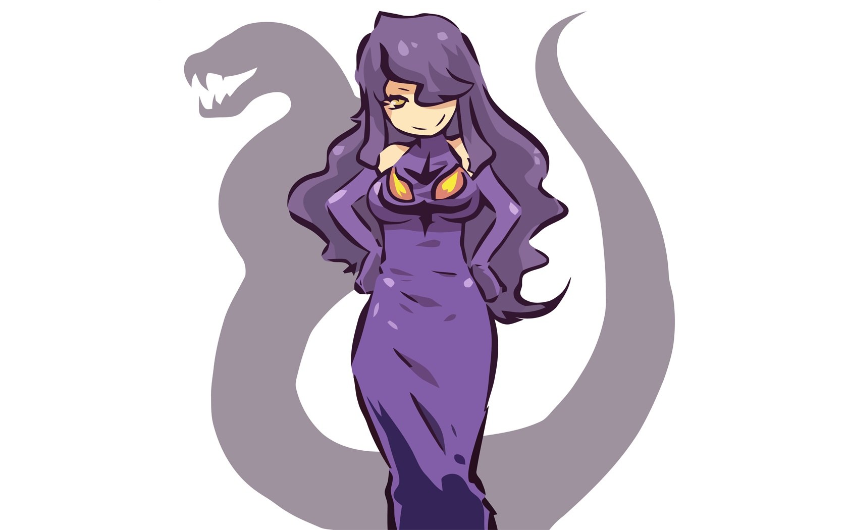 purple snake woman character