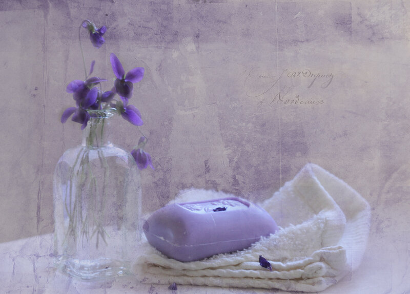 Purple Soap and Flowers